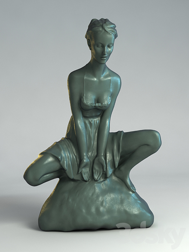 sculpture of a girl (bronze) 3DSMax File - thumbnail 1