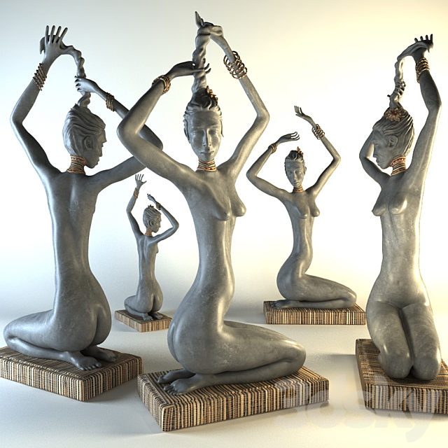 Sculpture of a Kneeling Girl 3ds Max - thumbnail 1