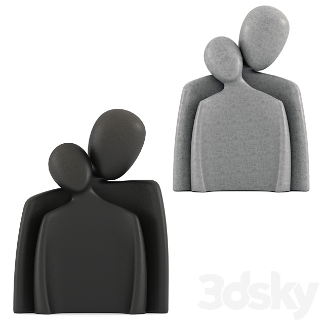 Sculpture of a man and a woman 3ds Max - thumbnail 2