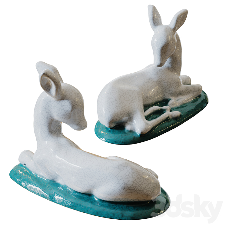 Sculpture of  roe deer 3DS Max - thumbnail 1