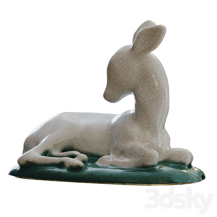 Sculpture of  roe deer 3DS Max - thumbnail 2