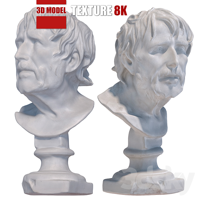 Sculpture of Seneca 122 3ds Max - thumbnail 1