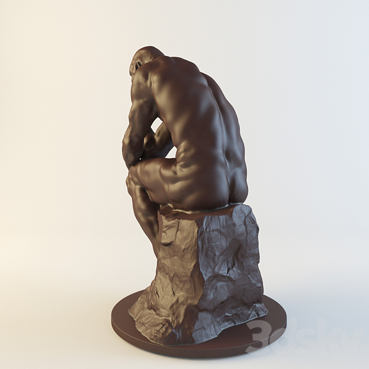 Sculpture Rodin Thinker 3DS Max - thumbnail 2