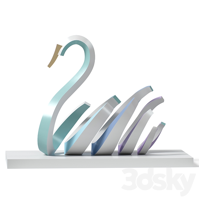 Sculpture statue Swan 3DS Max Model - thumbnail 2