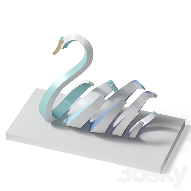 Sculpture statue Swan 3DS Max Model - thumbnail 3