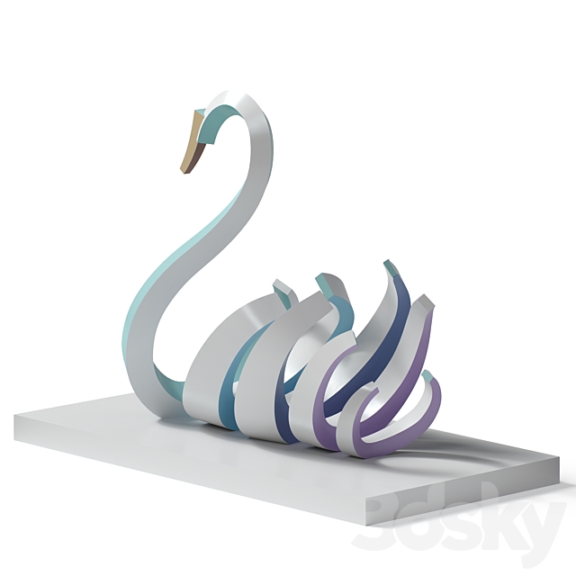 Sculpture statue Swan 3DS Max Model - thumbnail 4