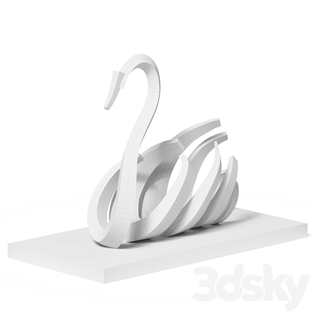 Sculpture statue Swan 3DS Max Model - thumbnail 5