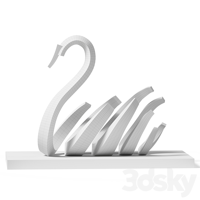 Sculpture statue Swan 3DS Max Model - thumbnail 6