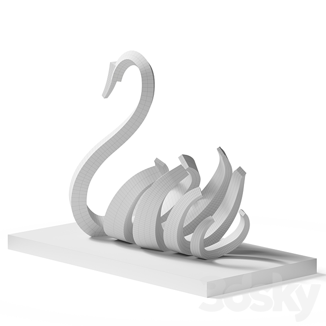 Sculpture statue Swan 3DS Max Model - thumbnail 7