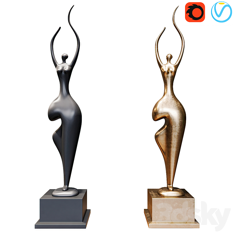 Sculpture woman 3DS Max Model - thumbnail 1