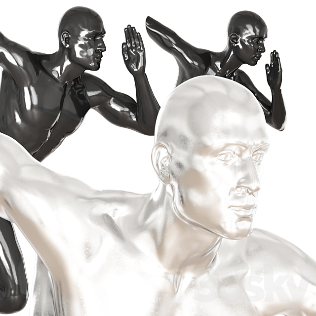 Sculptures man and woman wall decor 3ds Max - thumbnail 3