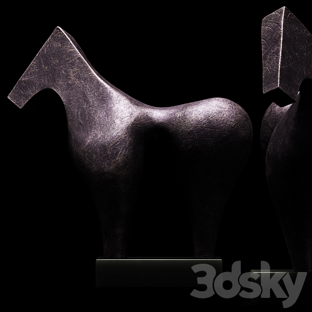 Sculptures of Abstraction Large Horse 2013 3DSMax File - thumbnail 4