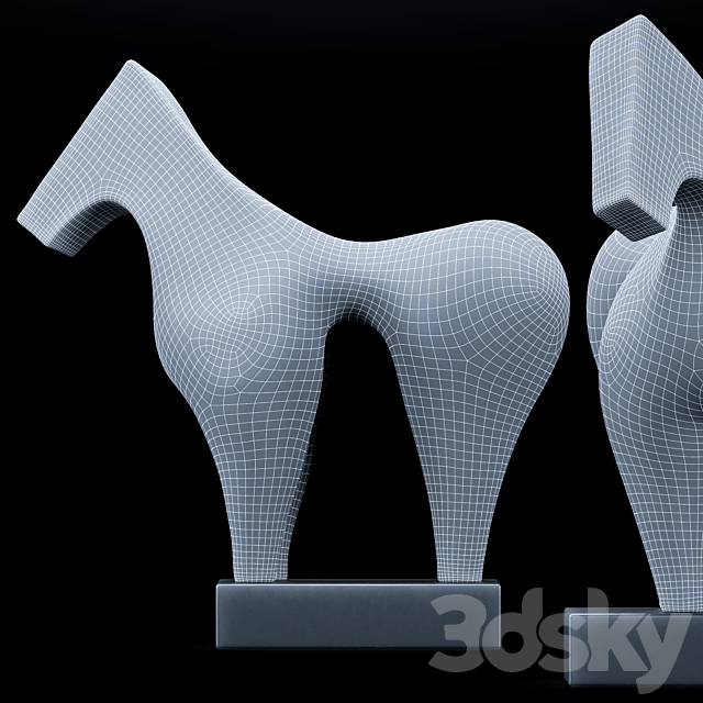 Sculptures of Abstraction Large Horse 2013 3DSMax File - thumbnail 7