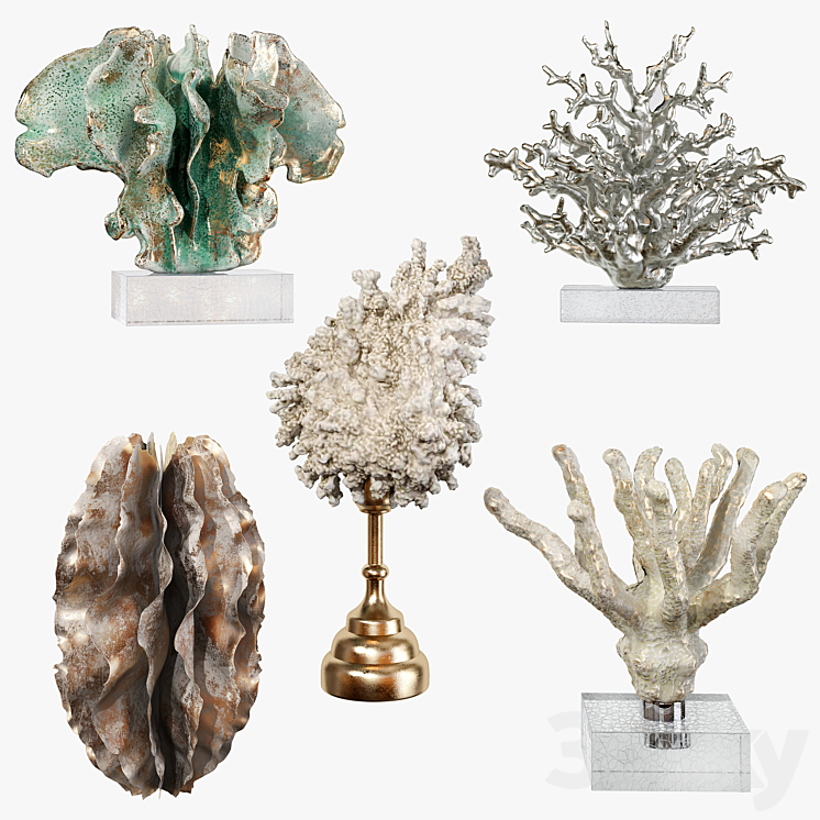 Sculptures of coral reef 01 3DS Max Model - thumbnail 1