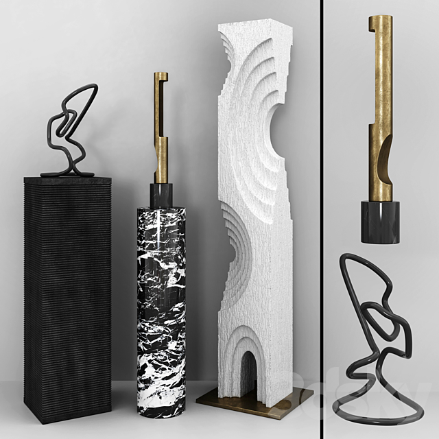 Sculptures on a pedestal Kelly Wearstler 01 3DSMax File - thumbnail 1