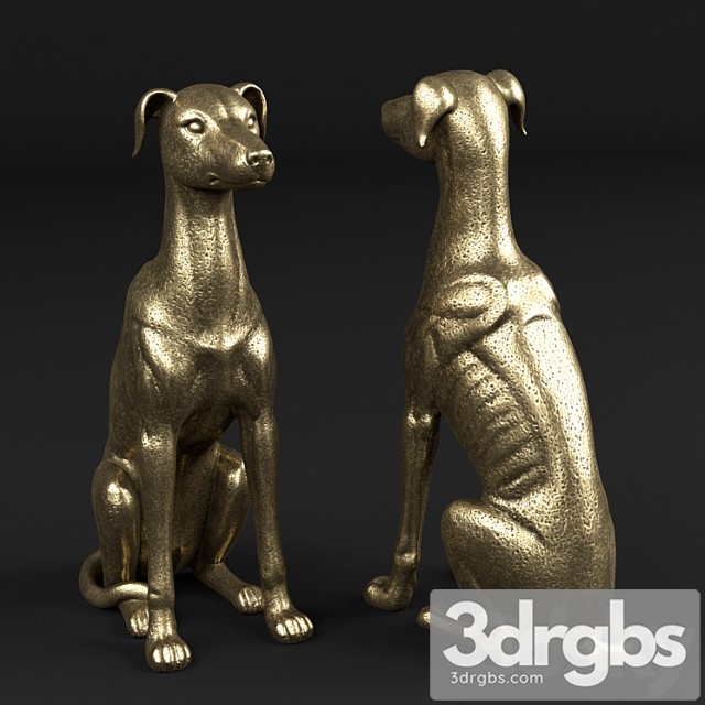 Seated greyhound 3dsmax Download - thumbnail 1