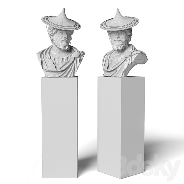 Septimius bust with hat 3DS Max Model - thumbnail 5