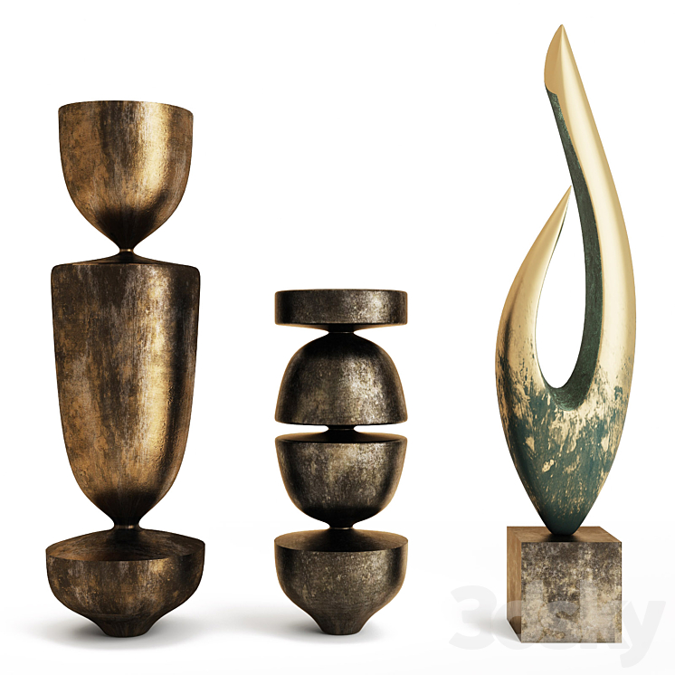 Set of three sculptures 2 3DS Max - thumbnail 1