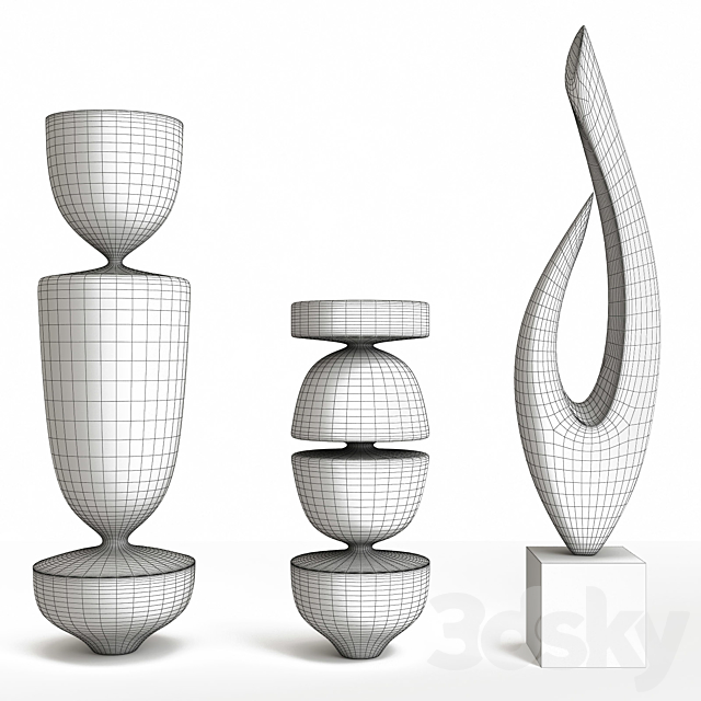 Set of three sculptures 2 3DS Max Model - thumbnail 4