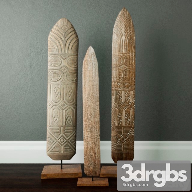 Shields Wood Standing Decoration Jeffan 3dsmax Download - thumbnail 1