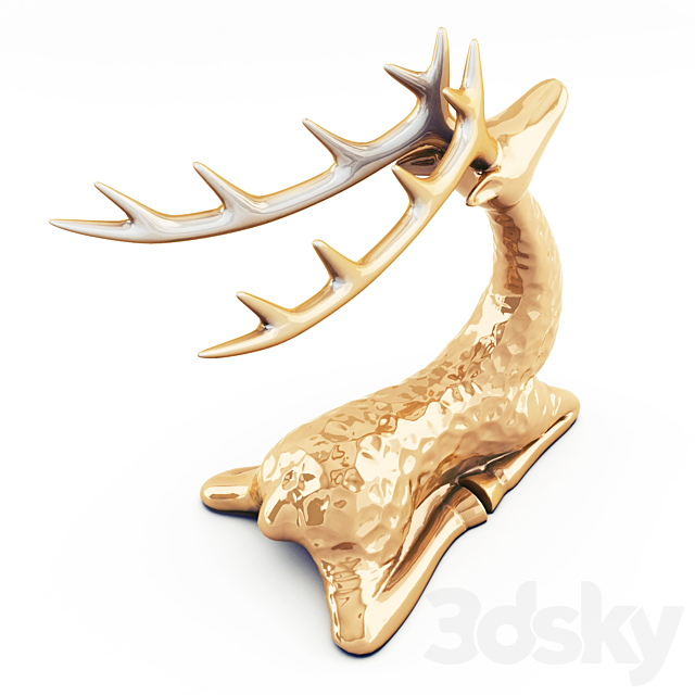 Sitting deer statuette 3DSMax File - thumbnail 3