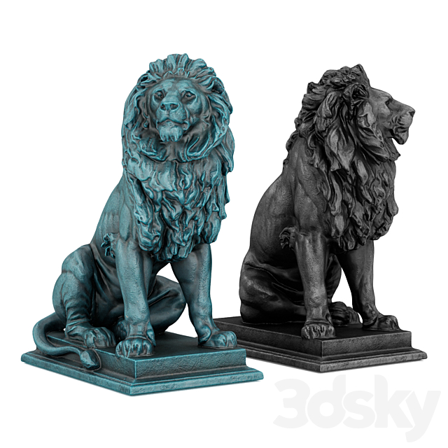 Sitting Lion sculpture 3DSMax File - thumbnail 3