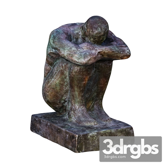 Sitting man sculpture - thumbnail 1