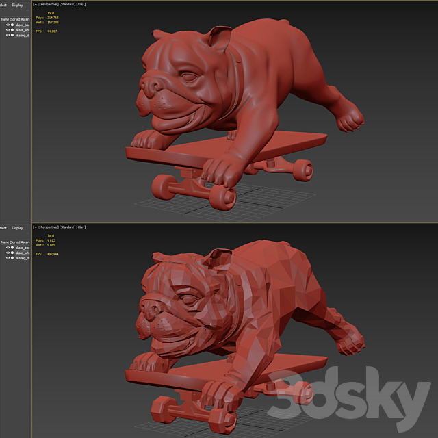 Skating dog sculpture by BoConcept 3DSMax File - thumbnail 5