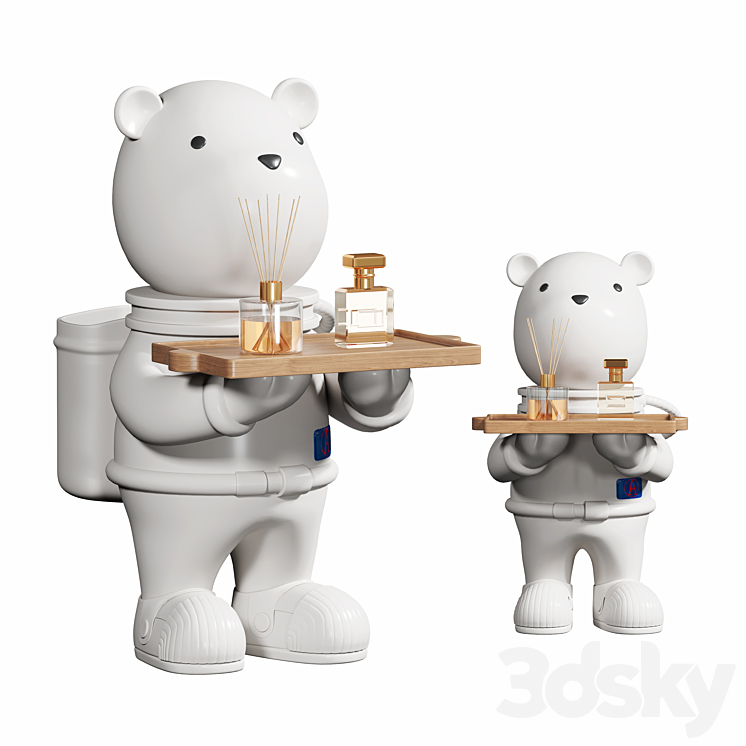 Space bear ornaments ceramic 3DS Max Model - thumbnail 1