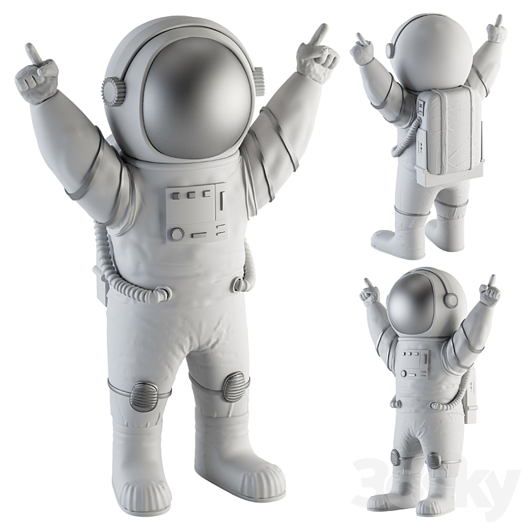 Space man sculpture 3DS Max Model - thumbnail 1