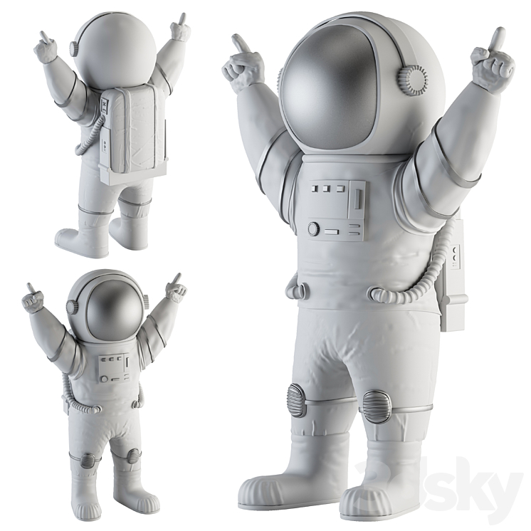 Space man sculpture 3DS Max Model - thumbnail 2