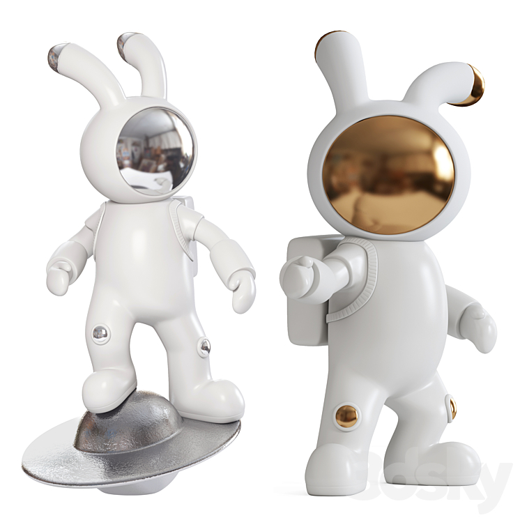 Space rabbit sculpture 3DS Max - thumbnail 1