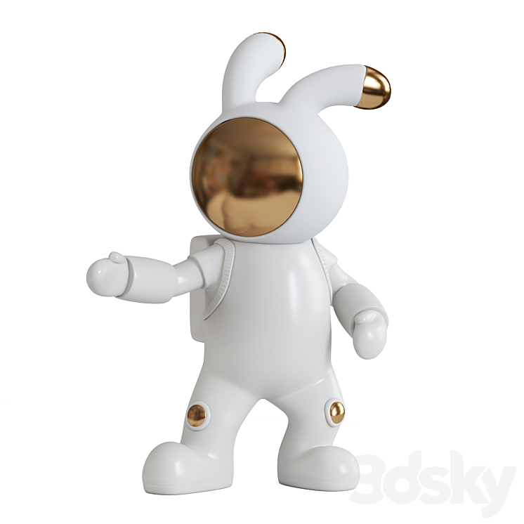 Space rabbit sculpture 3DS Max - thumbnail 2