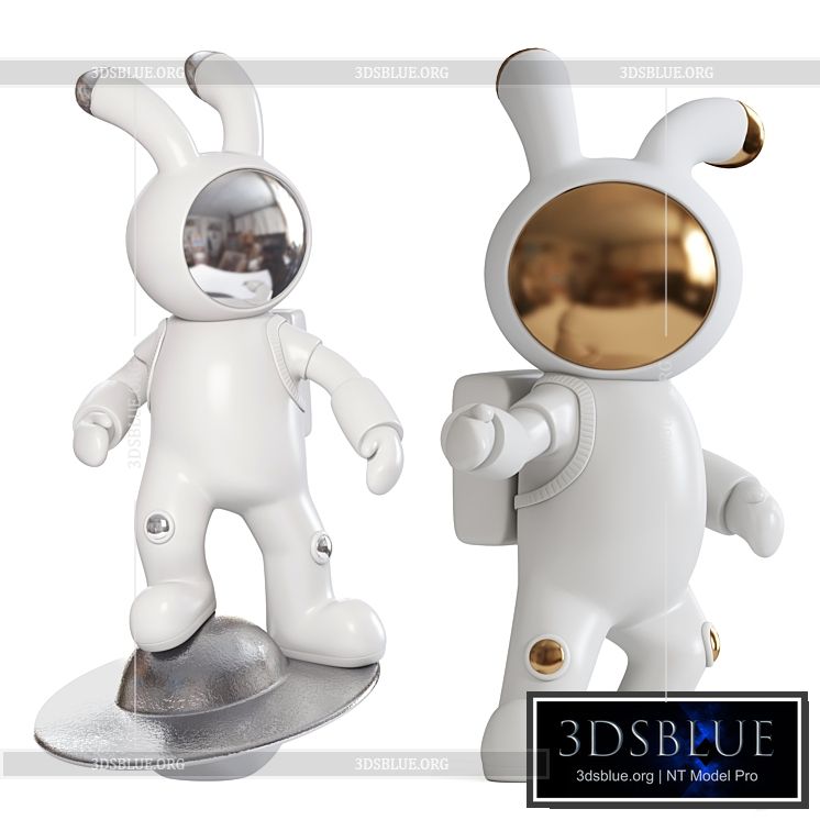 Space rabbit sculpture 3DS Max - thumbnail 3