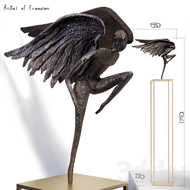 Spiritual sculpture – Angel of freedom 3DSMax File - thumbnail 1