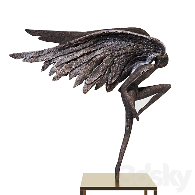 Spiritual sculpture – Angel of freedom 3DSMax File - thumbnail 2