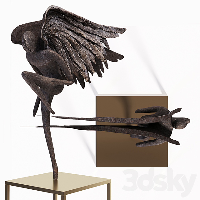 Spiritual sculpture – Angel of freedom 3DSMax File - thumbnail 4