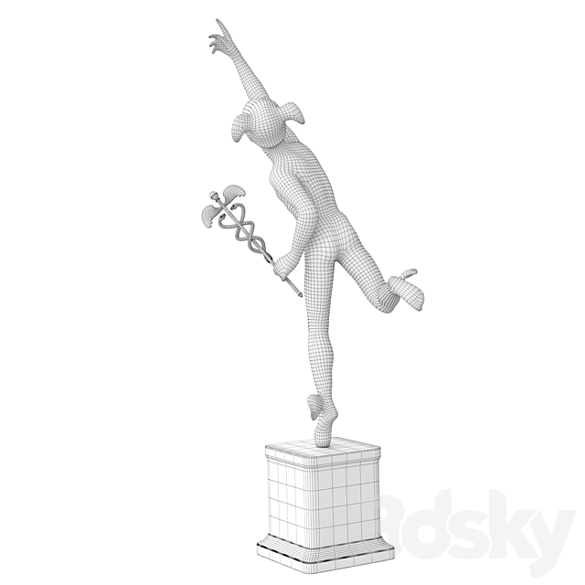 Statue of mercury 3DS Max Model - thumbnail 4