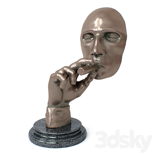 Statuette of a smoking head 3DSMax File - thumbnail 1