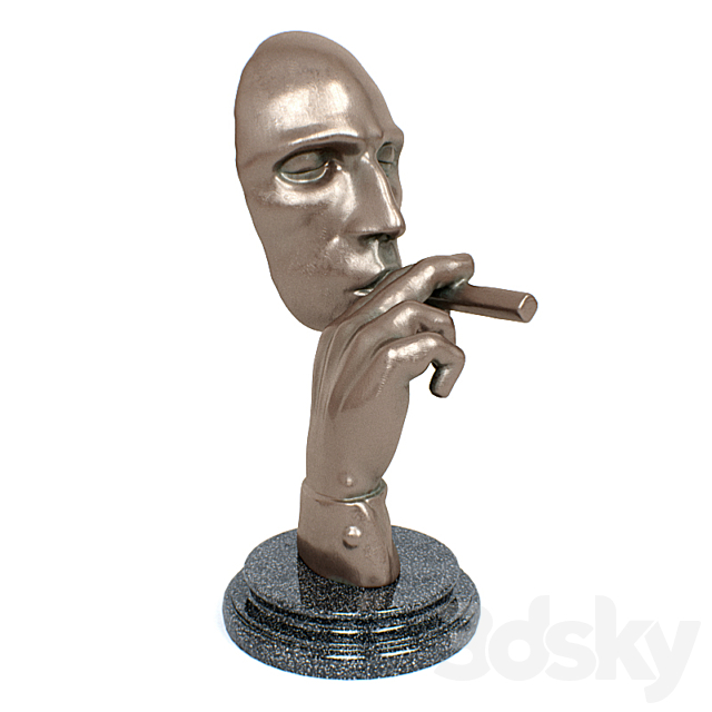 Statuette of a smoking head 3DSMax File - thumbnail 2