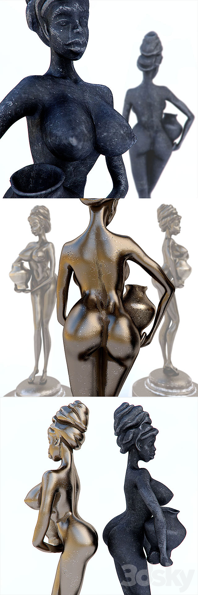 Statuette of an African grotesque 3DS Max Model - thumbnail 2