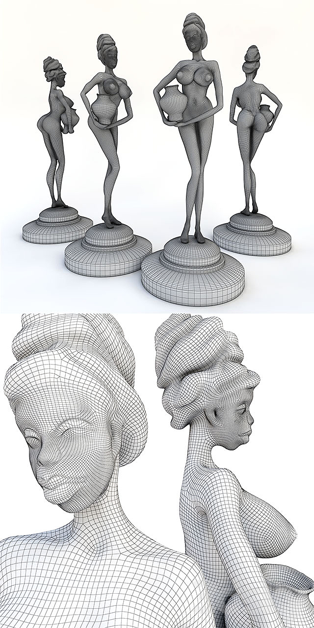 Statuette of an African grotesque 3DS Max Model - thumbnail 3