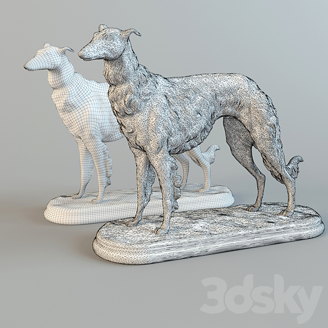 statuette of dog 3DSMax File - thumbnail 3