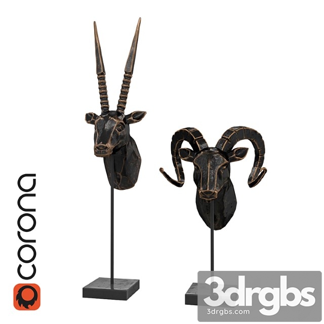 Statuettes of antelope and ram 3dsmax Download - thumbnail 1