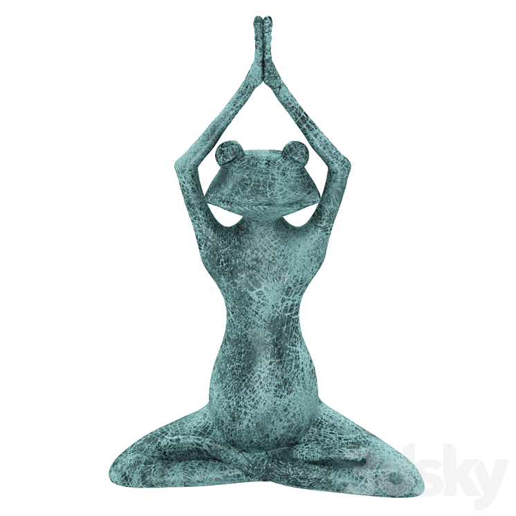 Stretching Yoga Frog Figurine 3DS Max - thumbnail 1