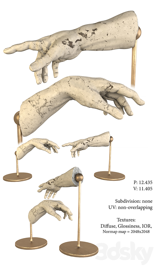 The Creation of Adam Sculpture 3DSMax File - thumbnail 2