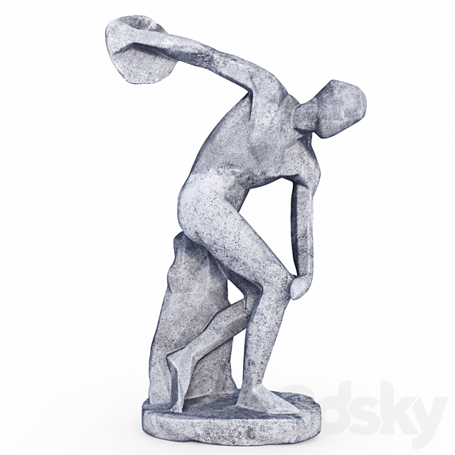 The Discobolus in style Low Poly 3ds Max - thumbnail 1