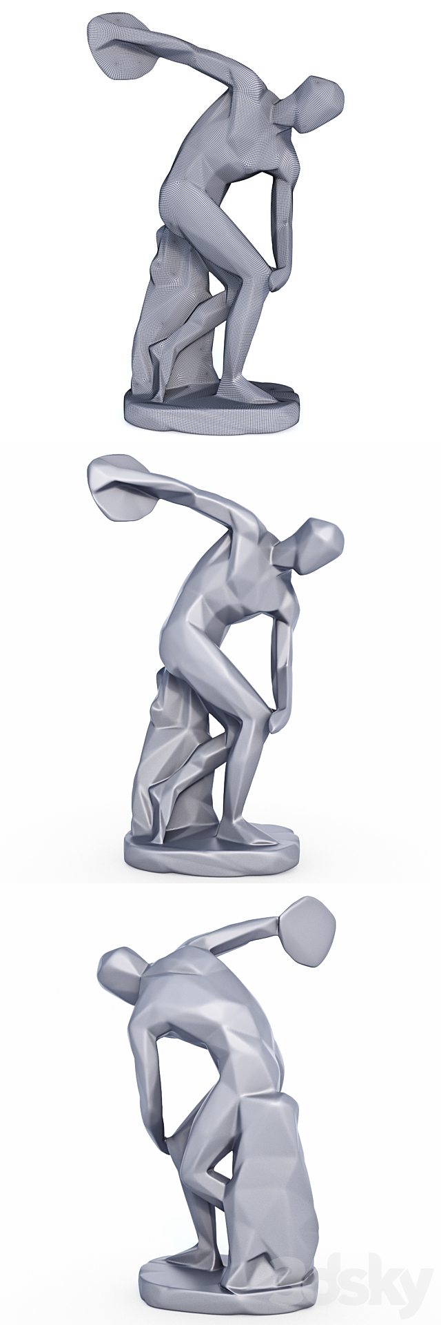 The Discobolus in style Low Poly 3ds Max - thumbnail 3