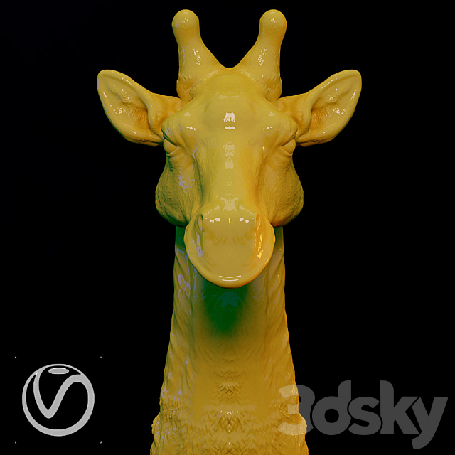 The head of a giraffe 3ds Max - thumbnail 1