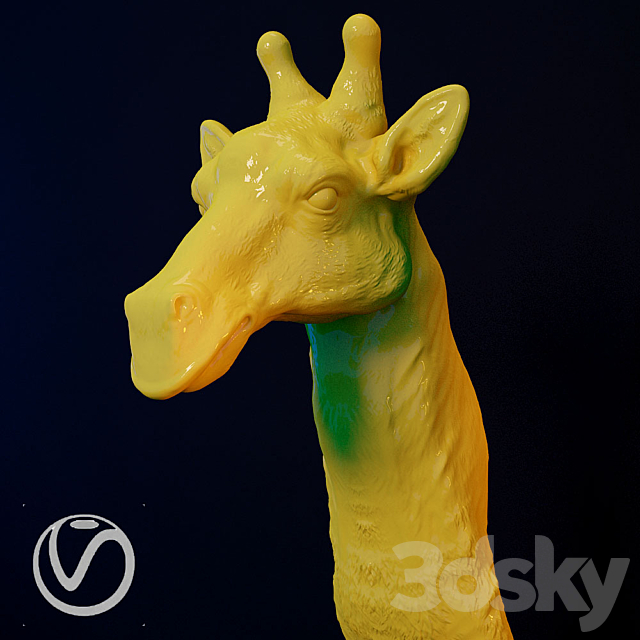 The head of a giraffe 3ds Max - thumbnail 2